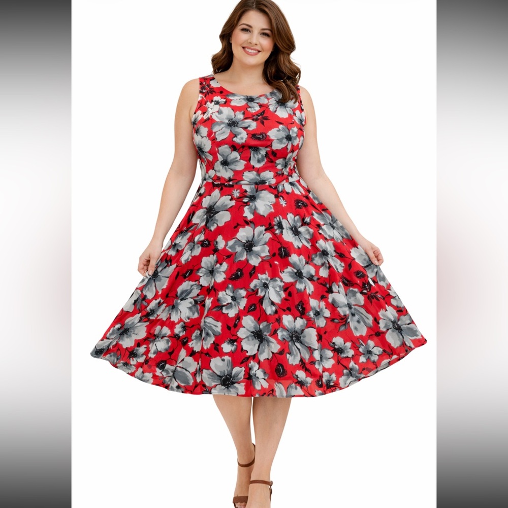 Handmade a-line sleeveless summer dress , large.